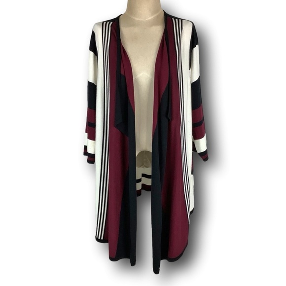 CJ Banks Sweaters - CJ Banks Cardigan Sweater Womens 2X Long Open Front Plus Size Asymetric Chic